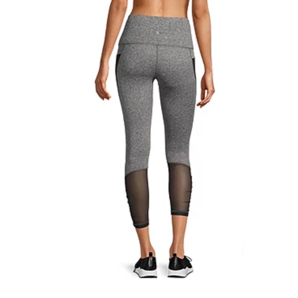 Xersion Womens Grey Black High Rise Capri 7/8 Ankle Leggings NWT